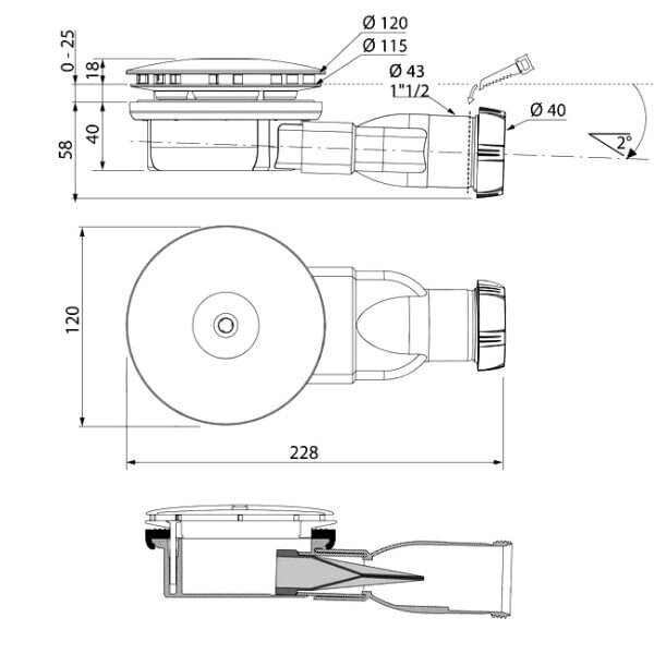 Dušialuse sifoon Wirquin 90 mm Slim цена и информация | Sifoonid | kaup24.ee