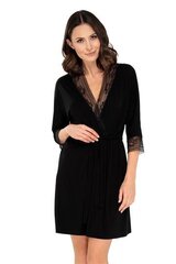 Naiste hommikumantel, satiinist, Babella Allison, must hind ja info | Naiste hommikumantlid | kaup24.ee