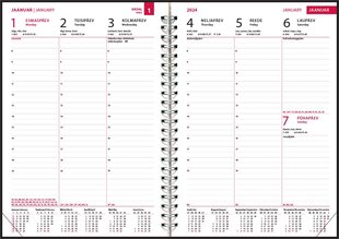 Boss Nädal A5 vertikaal, LUX kaaned (TUMEPUNANE) цена и информация | Календари, ежедневники | kaup24.ee