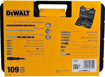 Puur- ja pöördotsikute komplekt DeWalt DT0109-QZ, 109 tk цена и информация | Käsitööriistad | kaup24.ee