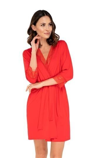 Naiste hommikumantel, satiinist, Babella Allison, punane hind ja info | Naiste hommikumantlid | kaup24.ee
