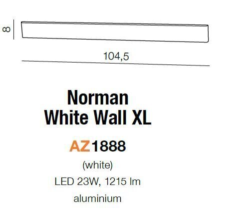 Azzardo seinavalgusti AZ1888 Norman Wall XL цена и информация | Seinavalgustid | kaup24.ee
