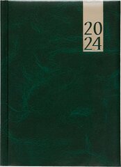 Päev A5, kõvaköide, lederiinist kaaned (TUMEROHELINE) цена и информация | Календари, ежедневники | kaup24.ee