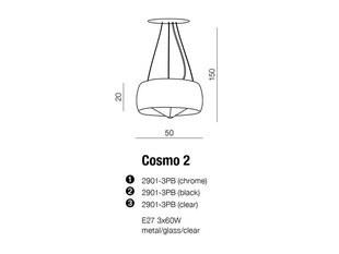 Azzardo rippvalgusti Cosmo 2 Chrome hind ja info | Rippvalgustid | kaup24.ee