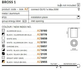 Azzardo потолочный светильник Bross 1 Chrome цена и информация | Потолочные светильники | kaup24.ee