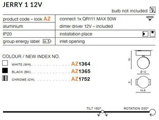 Azzardo laevalgusti Jerry 1 12 V AZ1364 hind ja info | Laelambid | kaup24.ee