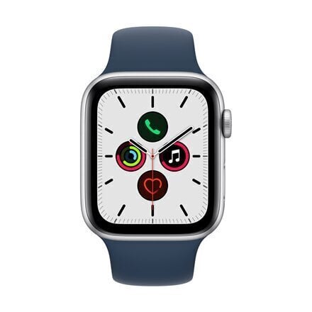 Apple Watch SE2nd Gen GPS, 44mm Silver Aluminium Case ,Abyss Blue Sport Band - MKQ43UL/A hind ja info | Nutikellad (smartwatch) | kaup24.ee