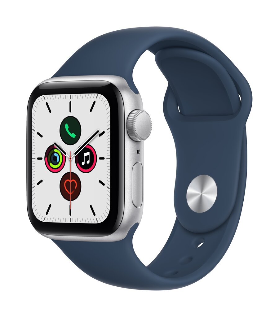 Apple Watch SE2nd Gen GPS, 44mm Silver Aluminium Case ,Abyss Blue Sport Band - MKQ43UL/A hind ja info | Nutikellad (smartwatch) | kaup24.ee
