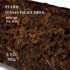 YUNNAN PALACE BRICK Puerh (Ripe, Shu) 5.Y.O., 2019 - Пуэр - Kирпич, 100г цена и информация | Чай | kaup24.ee