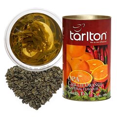 Цейлонский крупнолистовой зеленый  чай - Чили & Апельсин, Chilli & ORANGE Green tea (OPA), Tarlton, 100г цена и информация | Чай | kaup24.ee