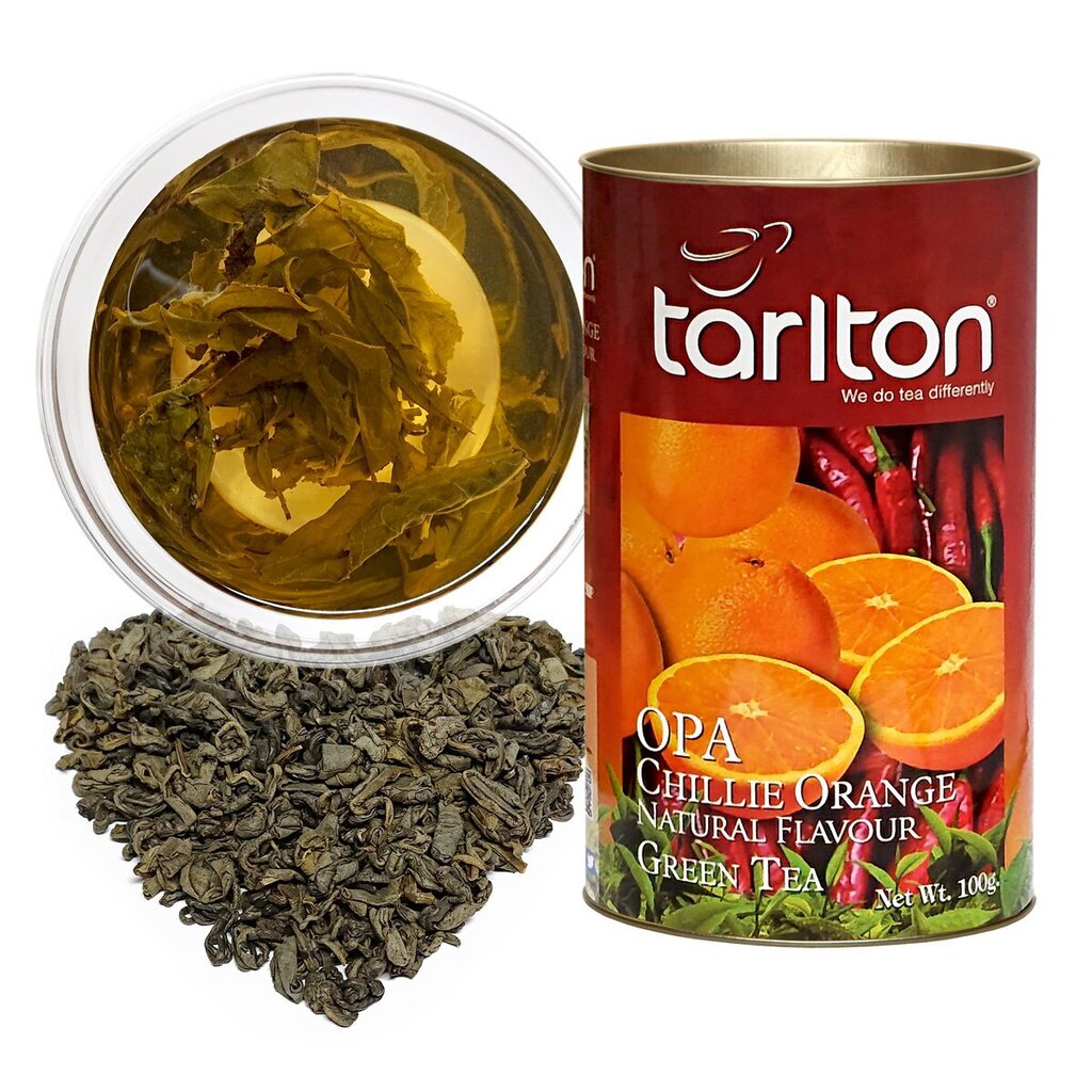 Tšilli & Apelsini Tseiloni Roheline suureleheline tee Opa, Chilli & Orange Green tea Opa, Tarlton, 100 g цена и информация | Tee | kaup24.ee