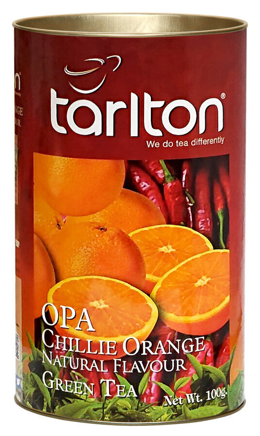 Tšilli & Apelsini Tseiloni Roheline suureleheline tee Opa, Chilli & Orange Green tea Opa, Tarlton, 100 g hind ja info | Tee | kaup24.ee