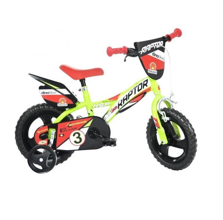 Jalgratas Dino Bikes Raptor Giallo 12", 612L-03RP hind ja info | Jalgrattad | kaup24.ee