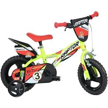 Jalgratas Dino Bikes Raptor Giallo 12", 612L-03RP hind ja info | Jalgrattad | kaup24.ee