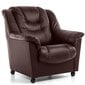 3-osaline pehme mööbli komplekt Mann, nahk, tumepruun hind ja info | Pehme mööbli komplektid  | kaup24.ee