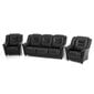 Pehme mööbli komplekt Mann, 3+1+1, kaetud nahaga, - must 0101, musta värvi jalad hind ja info | Pehme mööbli komplektid  | kaup24.ee
