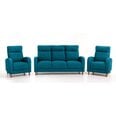 Pehme mööbli komplekt Paris 3+1+1, , sinine Inari 878, jalad - pähkel