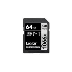 Карта памяти Lexar Professional 1066x SDXC UHS-I SDXC, 64 Гб, Silver, Class 10, U3, V30, 70 Мб цена и информация | Карты памяти для телефонов | kaup24.ee