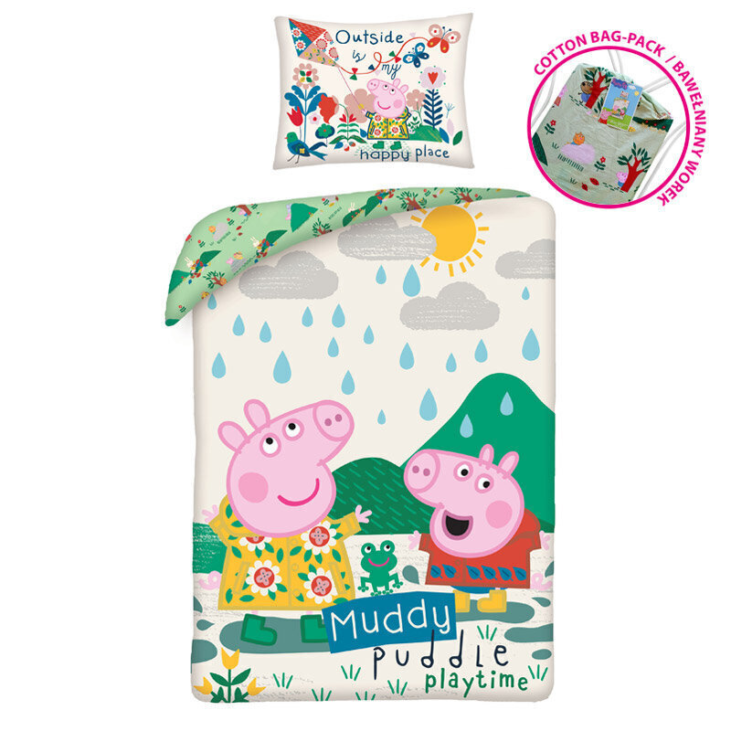 Laste voodipesukomplekt Peppa Pig, 140x200, 2-osaline hind ja info | Beebide ja laste voodipesu | kaup24.ee