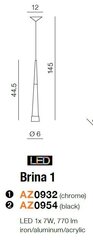 Azzardo подвесной светильник Brina 1 Black цена и информация | Потолочный светильник, 38 x 38 x 24 см | kaup24.ee