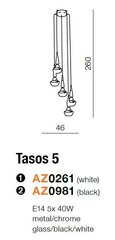 Azzardo подвесной светильник Tasos 5 Black цена и информация | Люстры | kaup24.ee