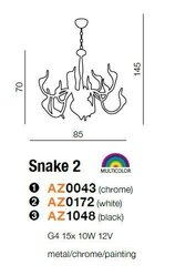 Azzardo подвесной светильник Snake 2 Black цена и информация | Люстры | kaup24.ee