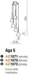 Azzardo подвесной светильник Aga 5 Black цена и информация | Люстры | kaup24.ee