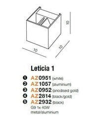 Azzardo seinavalgusti Leticia White hind ja info | Seinavalgustid | kaup24.ee