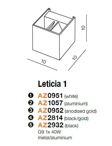 Azzardo seinavalgusti Leticia White hind ja info | Seinavalgustid | kaup24.ee