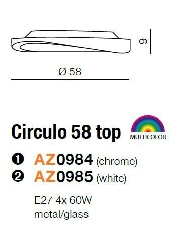 Azzardo seinavalgusti Circulo 58 Top White hind ja info | Seinavalgustid | kaup24.ee