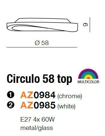 Azzardo seinavalgusti Circulo 58 Top White цена и информация | Seinavalgustid | kaup24.ee