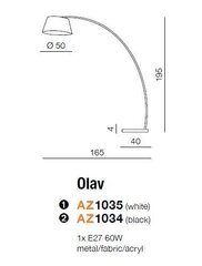 Azzardo põrandalamp Olav Black цена и информация | Торшеры | kaup24.ee