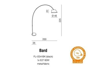 Azzardo põrandalamp Bard hind ja info | Põrandalambid | kaup24.ee
