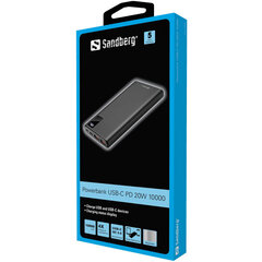 Внешний аккумулятор Sandberg 420-58 USB-C PD 20 Вт 10000 цена и информация | Зарядные устройства Power bank | kaup24.ee