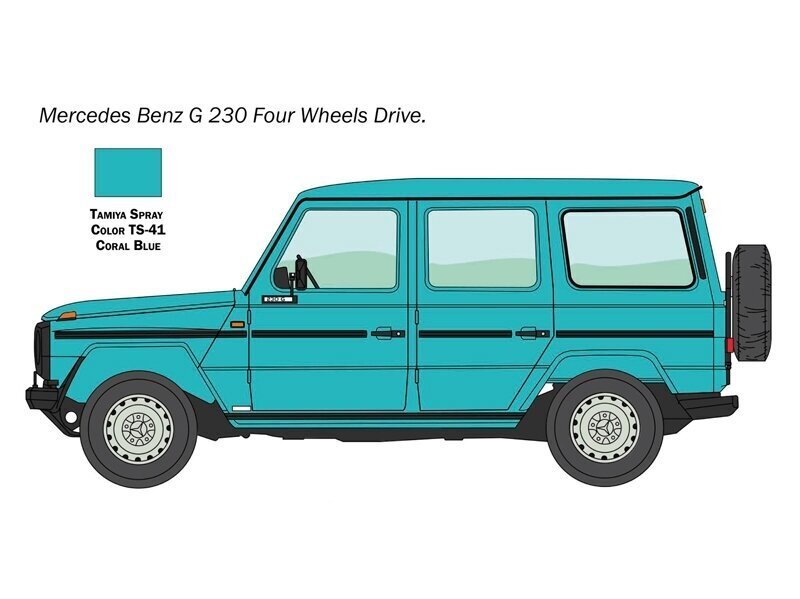 Mercedes-Benz G230 ITALERI Auto 1:24 3640 Kokkupandav plastik mudel hind ja info | Klotsid ja konstruktorid | kaup24.ee