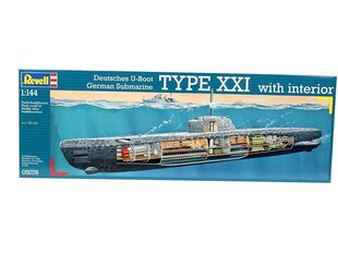 Revell – Deutsches U-Boot/Saksa allveelaev Type XXI koos interjööriga, 1/144, 05078 hind ja info | Klotsid ja konstruktorid | kaup24.ee