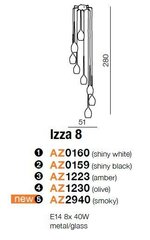 Rippvalgusti Azzardo Izza 8 Green hind ja info | Rippvalgustid | kaup24.ee