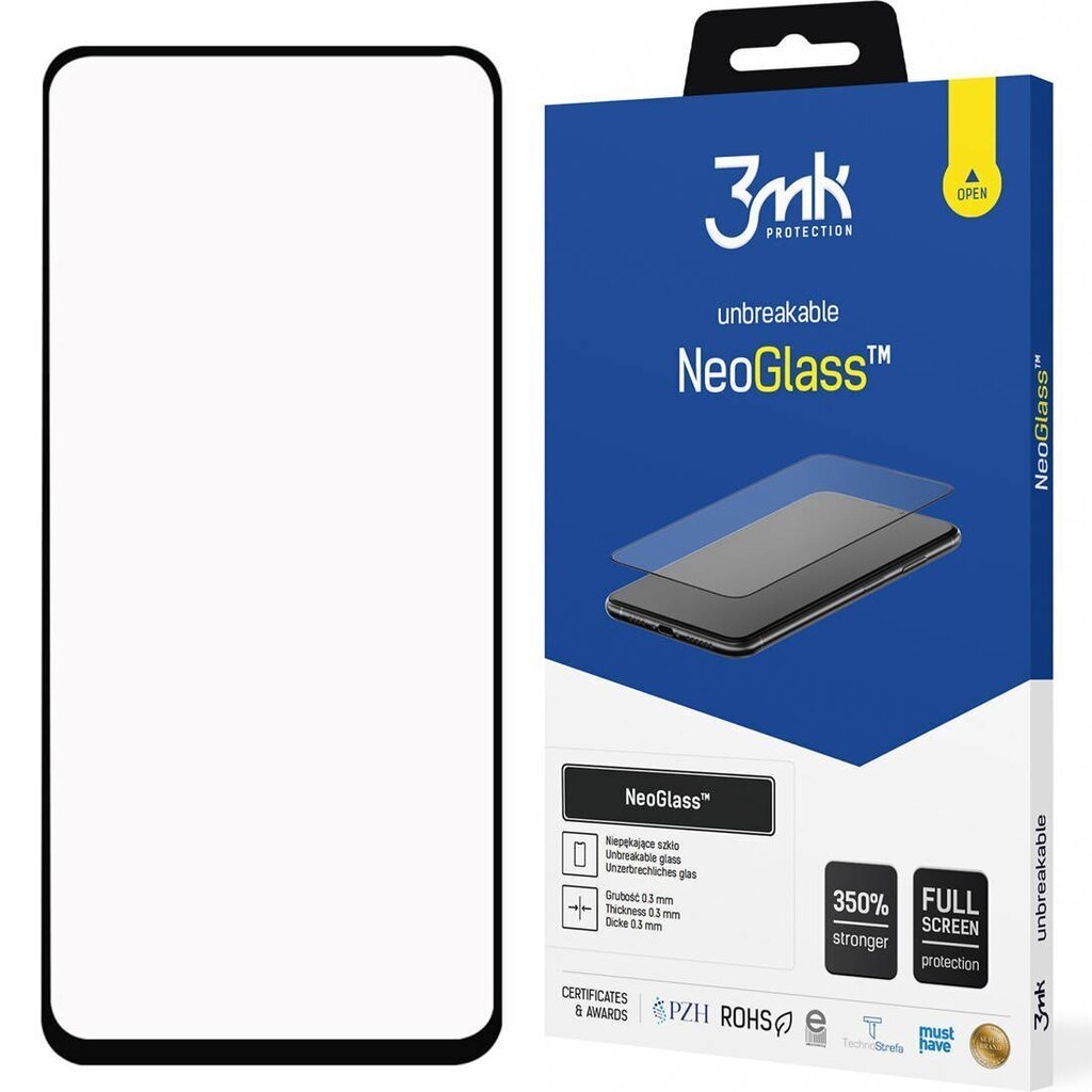 LCD kaitsev karastatud klaas 3MK Neo Glass Samsung A525 A52/A526 A52 5G/A528 A52s 5G must hind ja info | Ekraani kaitsekiled | kaup24.ee
