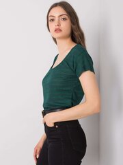 Женская блуза с декоративными рукавами RUE PARIS, темно-зеленая  цена и информация | Женские блузки, рубашки | kaup24.ee
