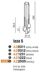 Rippvalgusti Azzardo Izza 5 Green hind ja info | Rippvalgustid | kaup24.ee