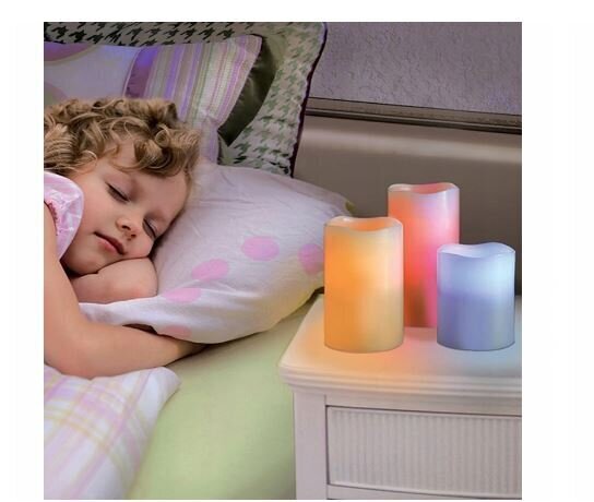 Küünalde komplekt RGB LED Luma Candles, 3 tk, kaugjuhtimispuldiga цена и информация | Laualambid | kaup24.ee
