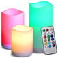 Küünalde komplekt RGB LED Luma Candles, 3 tk, kaugjuhtimispuldiga цена и информация | Laualambid | kaup24.ee
