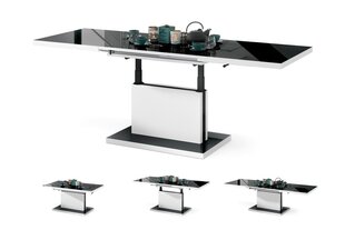 Стол-трансформер Aston Czarny Połysk/Biały Mat 120x70 цена и информация | Журнальные столики | kaup24.ee