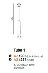 Rippvalgusti Azzardo Tubo 1 Black/Chrome цена и информация | Люстры | kaup24.ee