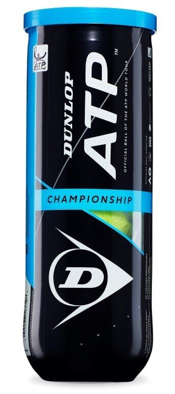 Tennisepallid Dunlop ATP CHAMPIONSHIP, 3 tk. Pakendis цена и информация | Välitennise tooted | kaup24.ee