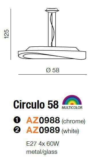 Azzardo rippvalgusti Circulo 58 White hind ja info | Rippvalgustid | kaup24.ee