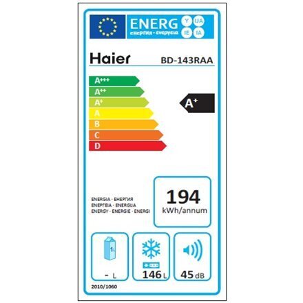 Haier BD-143RAA цена и информация | Sügavkülmikud ja külmakirstud | kaup24.ee