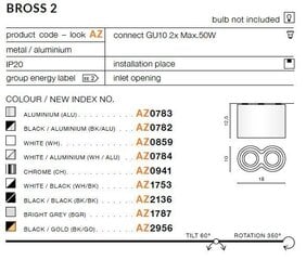 Azzardo потолочный светильник Bross 2 Chrome цена и информация | Потолочные светильники | kaup24.ee