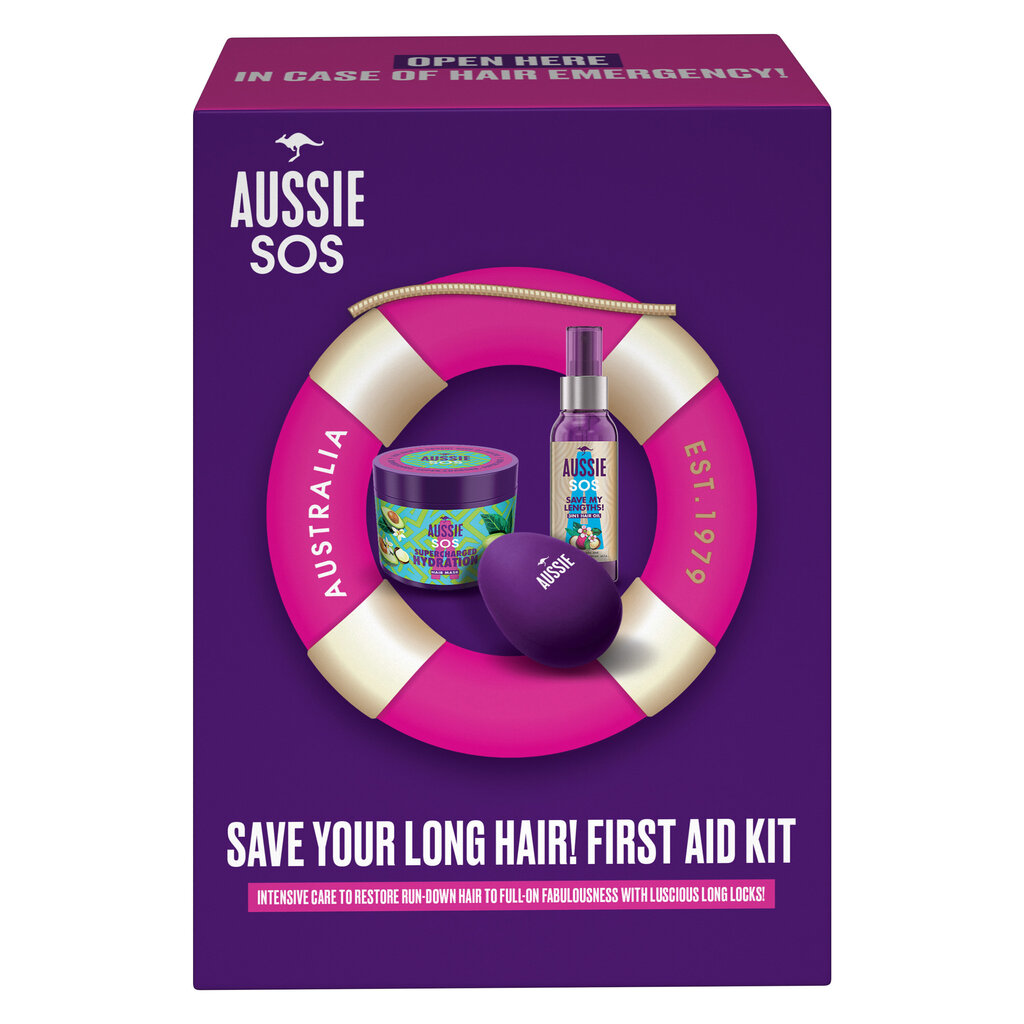 Juuksehoolduskomplekt Aussie SOS: mask 450 ml + õli 100 ml + hari hind ja info | Maskid, õlid, seerumid | kaup24.ee