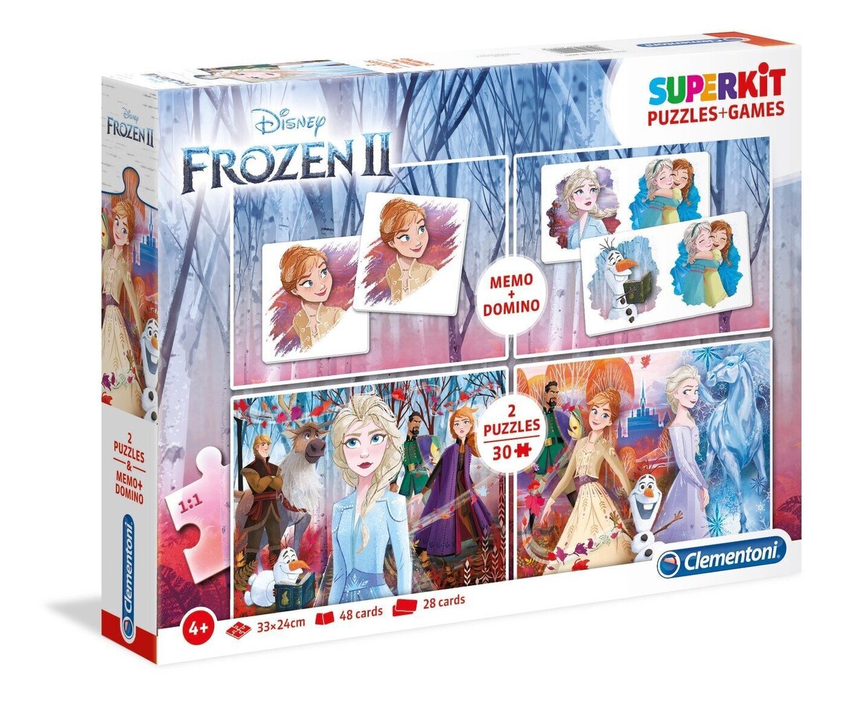 Pusle Clementoni Supercolor + Domino Frozen 2, 2х30 tk. цена и информация | Pusled | kaup24.ee